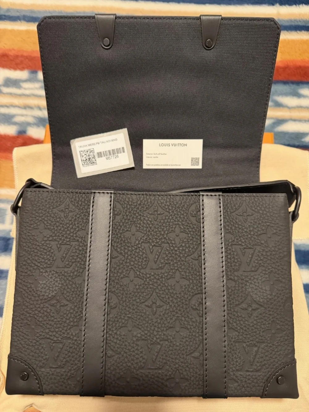 Louis Vuitton Trunk Messenger PM Monogram Seal Leather (Black/Noir)